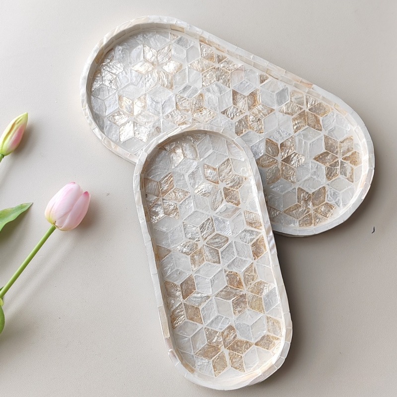 Marble Serving Board - İskandinav Lüks Doğal Deniz Kabuğu Tabağı