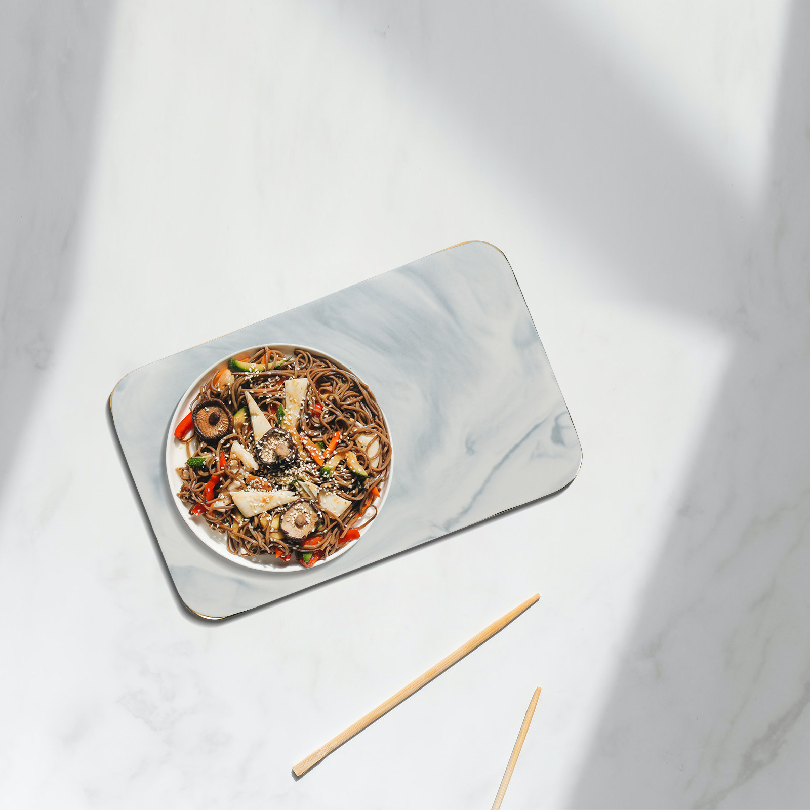 Marble Serving Board - Mermer Tepsi Zarif El Yapımı Kesme