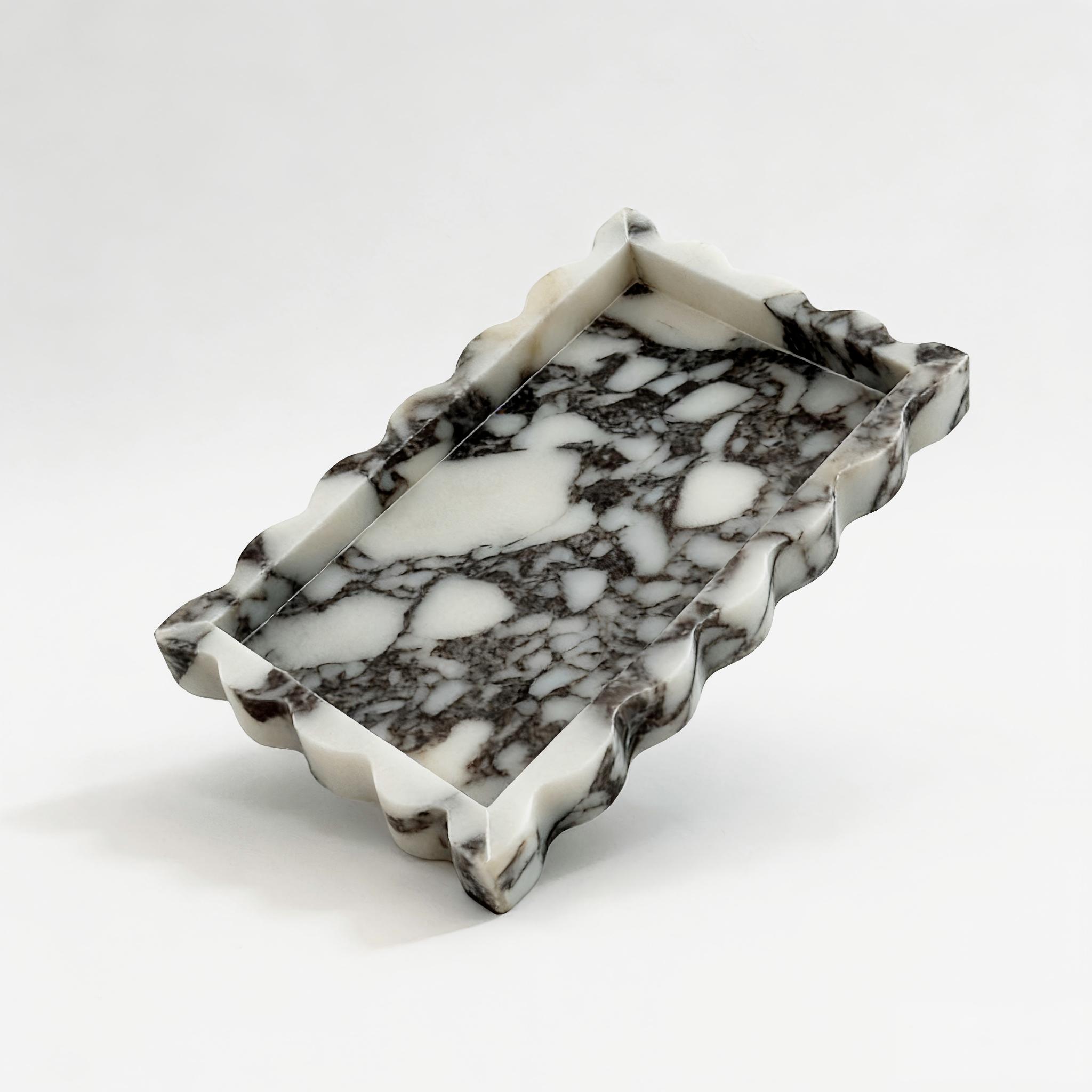 Marble Serving Board - Calacatta Viola Taraklı Mermer Tepsi, Doğal