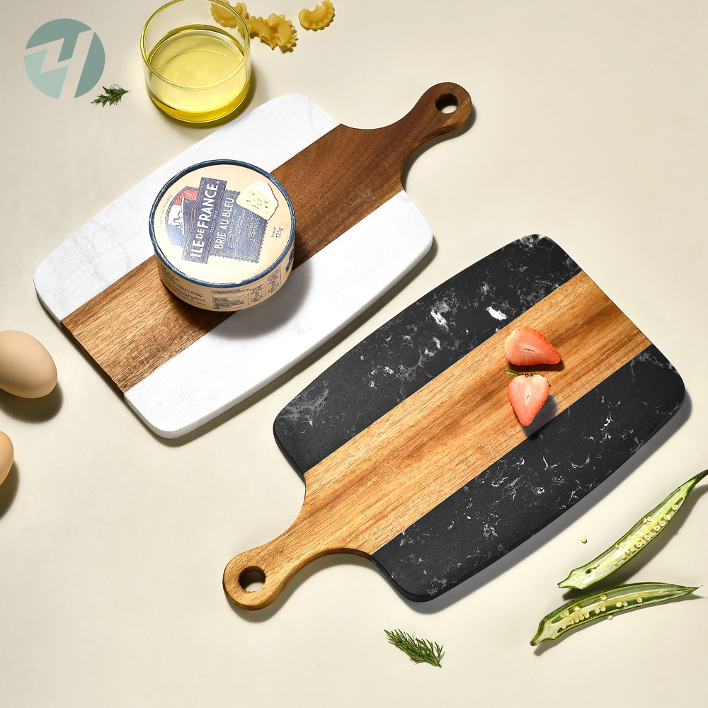 Marble Serving Board - Jaswehome Mermer Kesme Tahtası Ahşap Mutfak