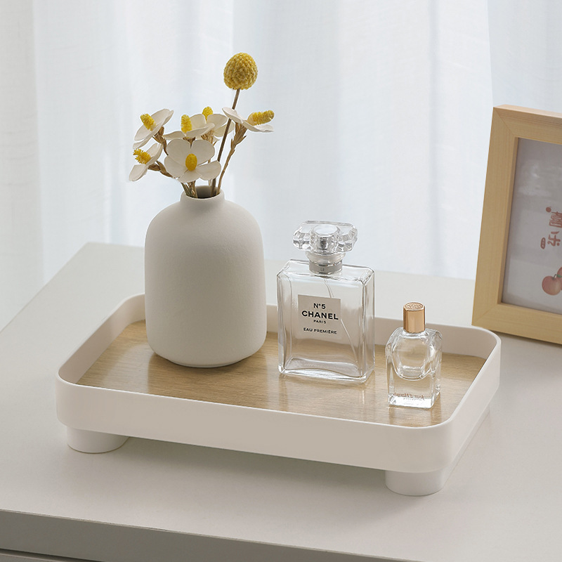 Marble Serving Board - Ahşap Masaüstü Depolama Tepsisi Parfüm Aromaterapi