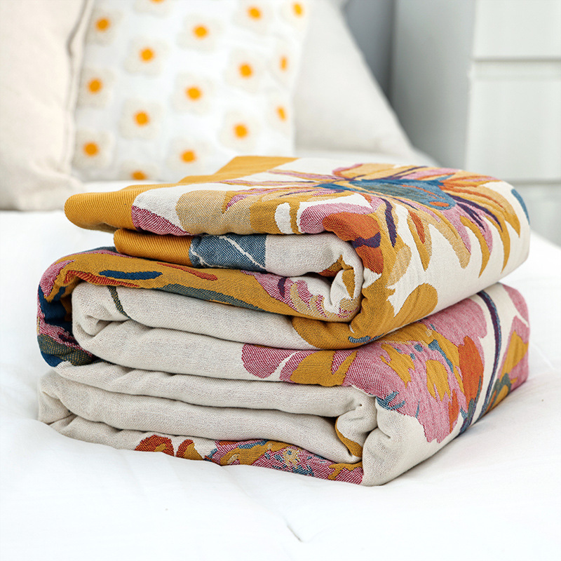 Cashmere Throw Blanket - Basit pamuklu battaniye Muslin gazlı bez
