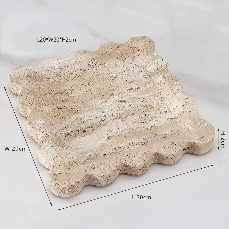 Kare Tarak Tepsi Traverten Bej - Marble Serving Board incelemesi ve fiyatı