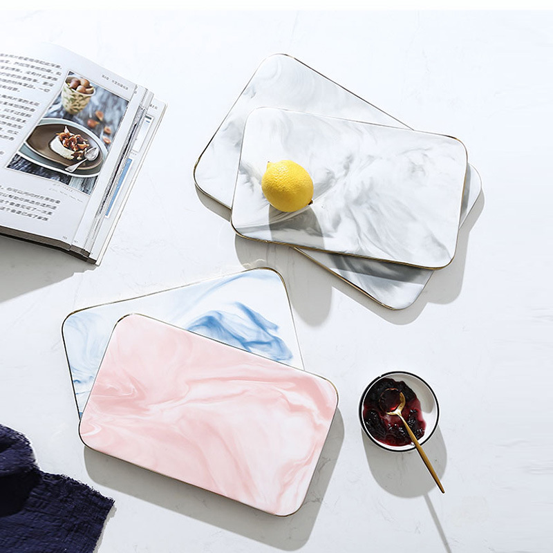 Altın Kenarlı Mermer Seramik K - Marble Serving Board incelemesi ve fiyatı